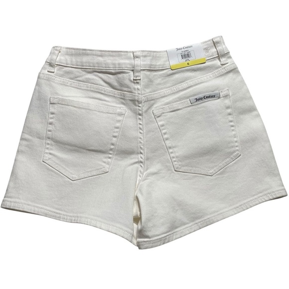 Juicy Couture Denim Shorts 6 White Comfort Stretch Versatile Casual Boho* NWT - Picture 1 of 8